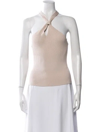 Pre-owned Simkhai Halterneck Sleeveless Top In Neutrals