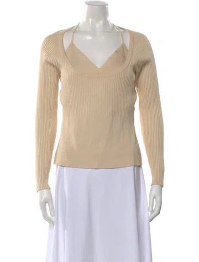 Pre-owned Simkhai Halterneck Sweater In Neutral