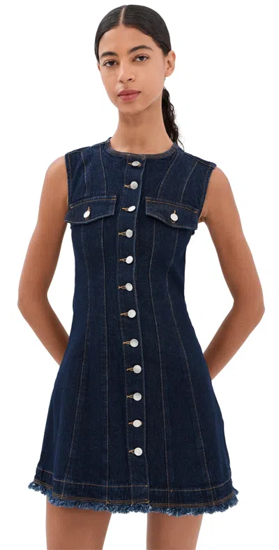 Simkhai Hanley Denim Mini Dress Indigo Rinse In Blue