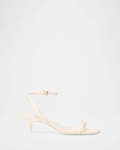 Simkhai Hannah Leather Kitten-heel Sandals In White