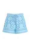 Simkhai Hannah Cotton-blend Shorts In Blue