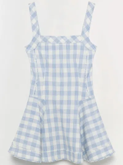 Simkhai Hannalie Sleeveless Gingham Minidress In Blue