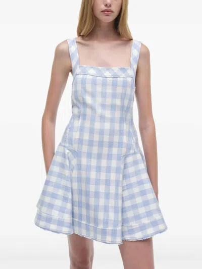 Simkhai Hannalie Mini Dress In Blue Hydrangea Gingham