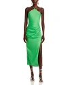 Simkhai Hansel Draped Linen Halterneck Maxi Dress In Parakeet