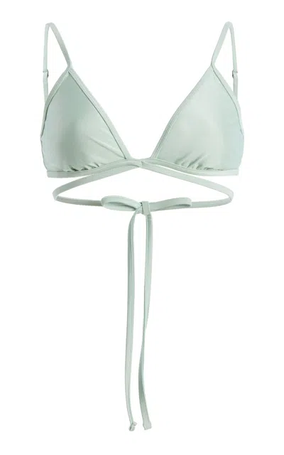 Simkhai Harlen Jersey Bikini Top In Green
