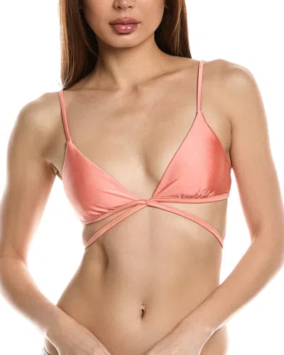 Simkhai Harlen Tie-front Bikini Top In Orange