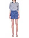 Simkhai Harlowe Denim Mini Dress In Indigo Stripe Multi In Blue