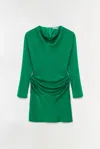 Simkhai Harpor Satin Mini Dress In Kelly Green In Green
