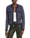 Simkhai Harris Zip-up Speckle-knit Cardigan In Blue