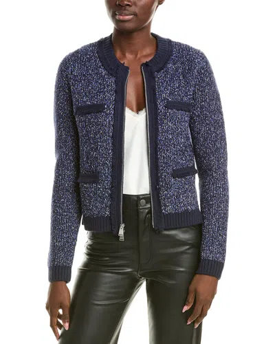 Simkhai Harris Zip-up Speckle-knit Cardigan In Blue