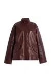 Simkhai Hartley Leather Jacket In Burgundy