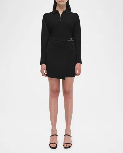 Simkhai Harvey Long Sleeve Mini Dress In Black