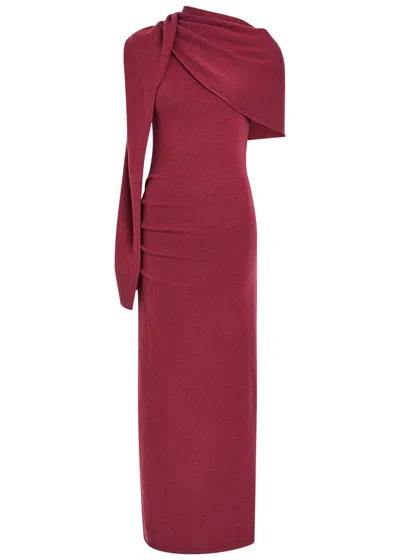 SIMKHAI SIMKHAI HATHAWAY DRAPED WOOL AND CASHMERE-BLEND MAXI DRESS