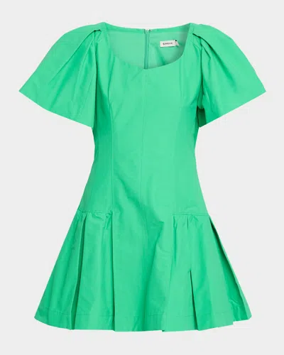 Simkhai Hattie Technical Cotton Mini Dress In Animal Print