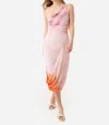 Simkhai Havana Midi Dress In Coral Marble Print In Multi