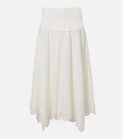 Simkhai Haven Linen-blend Midi Skirt In White
