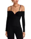 Simkhai Draped Off-shoulder Top In Black