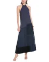 Simkhai Hazel Pleated Crepe Halterneck Midi Dress In Blue