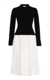 Simkhai Heather Belted Midi Dress In Black,white