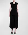 Simkhai Helena Pleated Crepe And Chiffon Midi Dress In Black