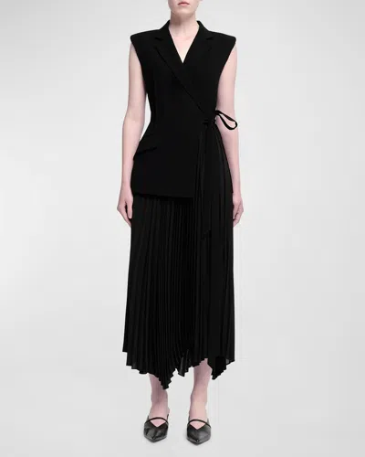 SIMKHAI HELENA COMBO BLAZER SLEEVELESS MIDI DRESS