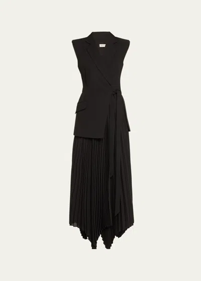 SIMKHAI HELENA COMBO BLAZER SLEEVELESS MIDI DRESS