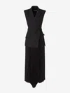 Simkhai Helena Pleated Crepe And Chiffon Midi Dress In Design Features A Blazer-style Blouse And Pleated Skirt