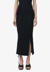 Simkhai Helix Lace-up Midi Skirt In Black