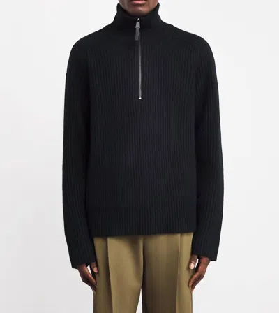 Simkhai Henry Half-zip Cashmere Blend Sweater In Black