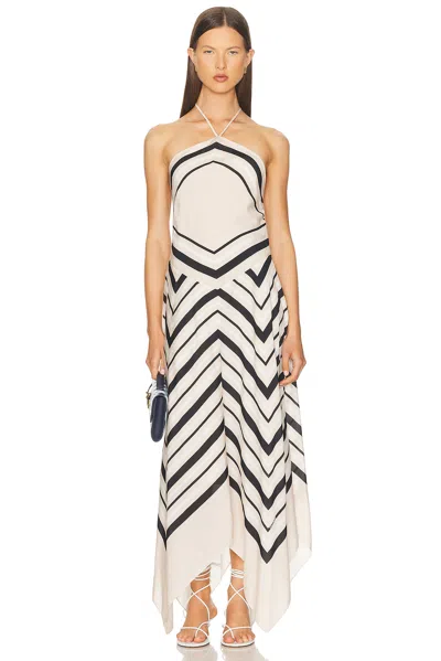 Simkhai Hera Halter Midi Dress In Sand Stripe In Neutral