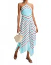 Simkhai Hera Halter Midi Dress In Azure Sky Stripe In Multi
