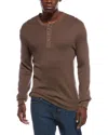 Simkhai Hezekiah Silk & Cashmere-blend Henley Shirt In Brown