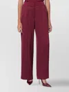 Simkhai High Waist Wide Leg Trousers With Pleats In Red