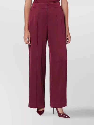 Simkhai High Waist Wide Leg Trousers With Pleats In Red