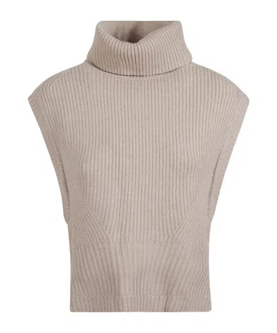 Simkhai High-neck Knitted Sleeveless Sweater In Brown