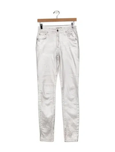 Pre-owned Simkhai High-rise Skinny Leg Jeans In Silver