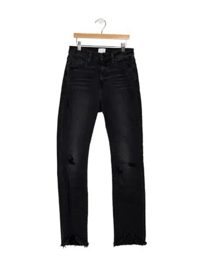 Pre-owned Simkhai High-rise Straight Leg Jeans In Black