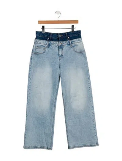 Pre-owned Simkhai High-rise Straight Leg Jeans In Blue