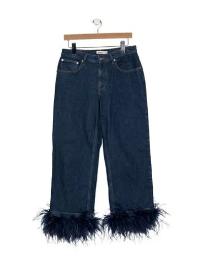 Pre-owned Simkhai High-rise Straight Leg Jeans In Blue