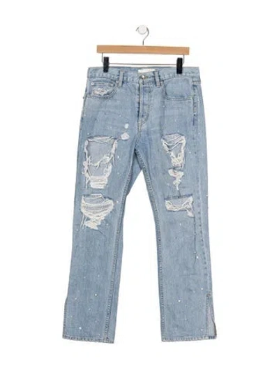 Pre-owned Simkhai High-rise Straight Leg Jeans In Blue