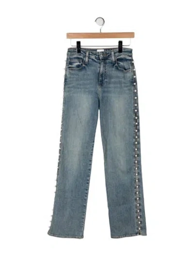 Pre-owned Simkhai High-rise Straight Leg Jeans In Blue