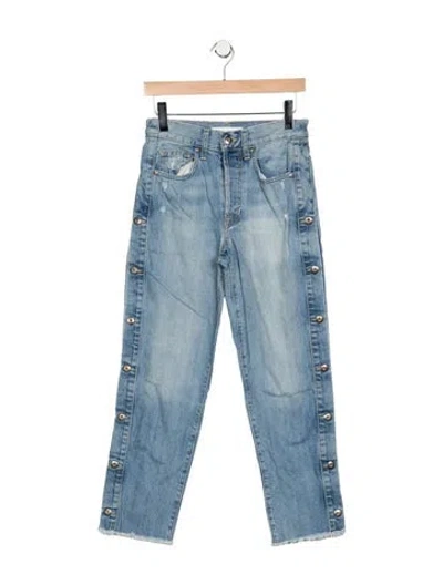 Pre-owned Simkhai High-rise Straight Leg Jeans In Blue