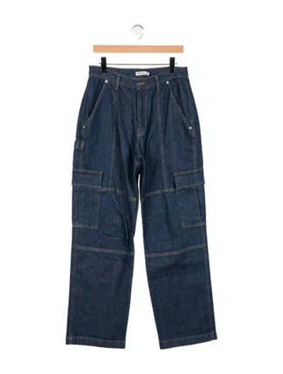 Pre-owned Simkhai High-rise Straight Leg Jeans In Blue