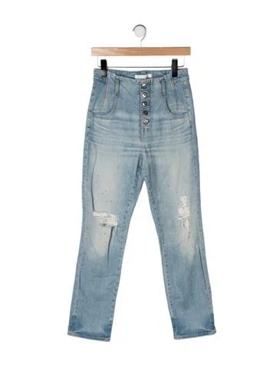 Pre-owned Simkhai High-rise Straight Leg Jeans In Blue