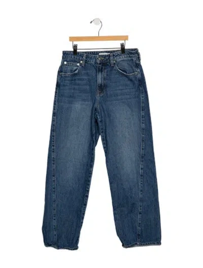 Pre-owned Simkhai High-rise Straight Leg Jeans In Blue