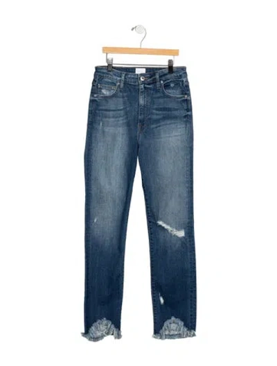 Pre-owned Simkhai High-rise Straight Leg Jeans In Blue