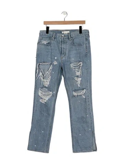Pre-owned Simkhai High-rise Straight Leg Jeans In Blue