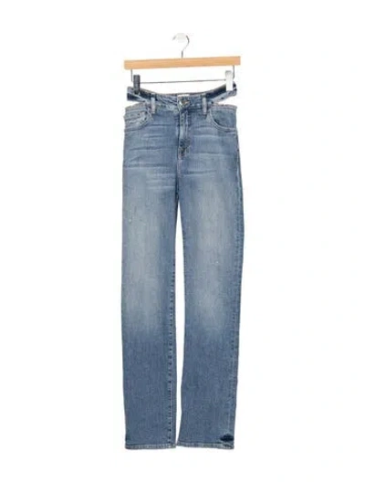 Pre-owned Simkhai High-rise Straight Leg Jeans In Blue