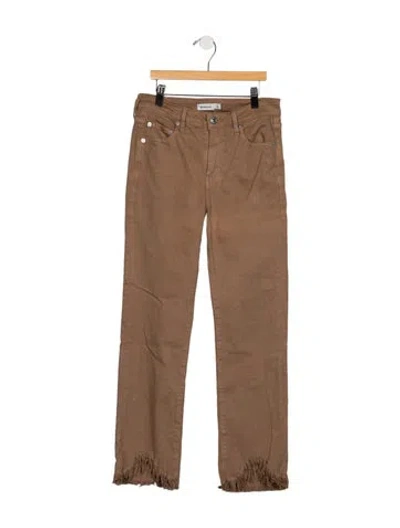 Pre-owned Simkhai High-rise Straight Leg Jeans In Brown