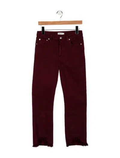 Pre-owned Simkhai High-rise Straight Leg Jeans In Burgundy